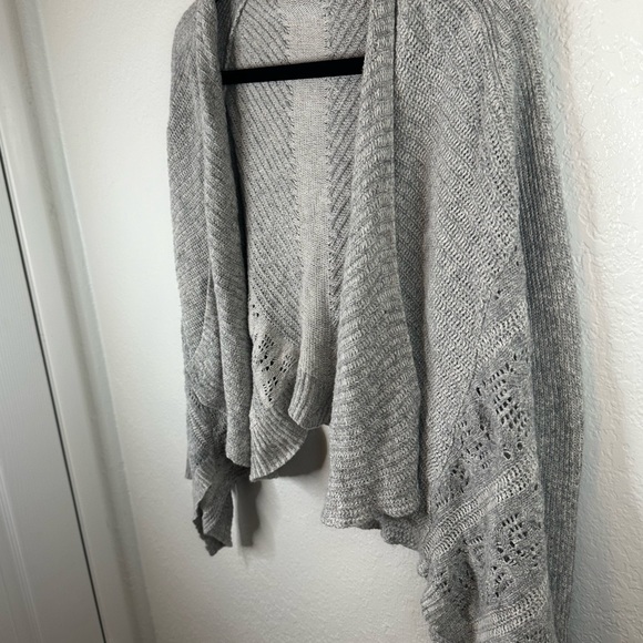 MOTH Anthropologie Open Front Cascade Drape Cardigan Sweater Gray Womens Small - Picture 4 of 9